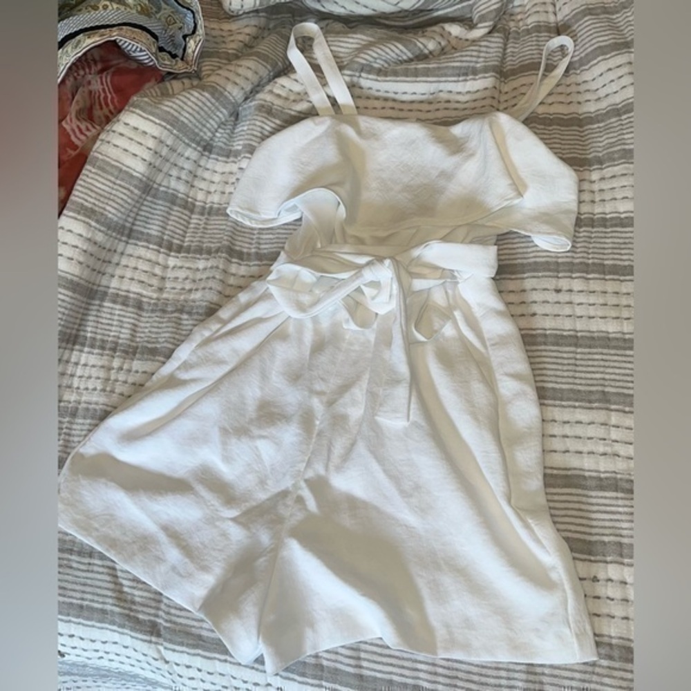 Express White Dressy Shorts Romper, size small. 

Super cute shorts romper by